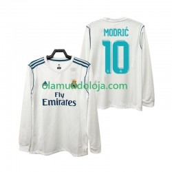 Camisola Real Madrid Modrić 10 2017 2018 Retro Homem Equipamento Primeiro Manga Comprida